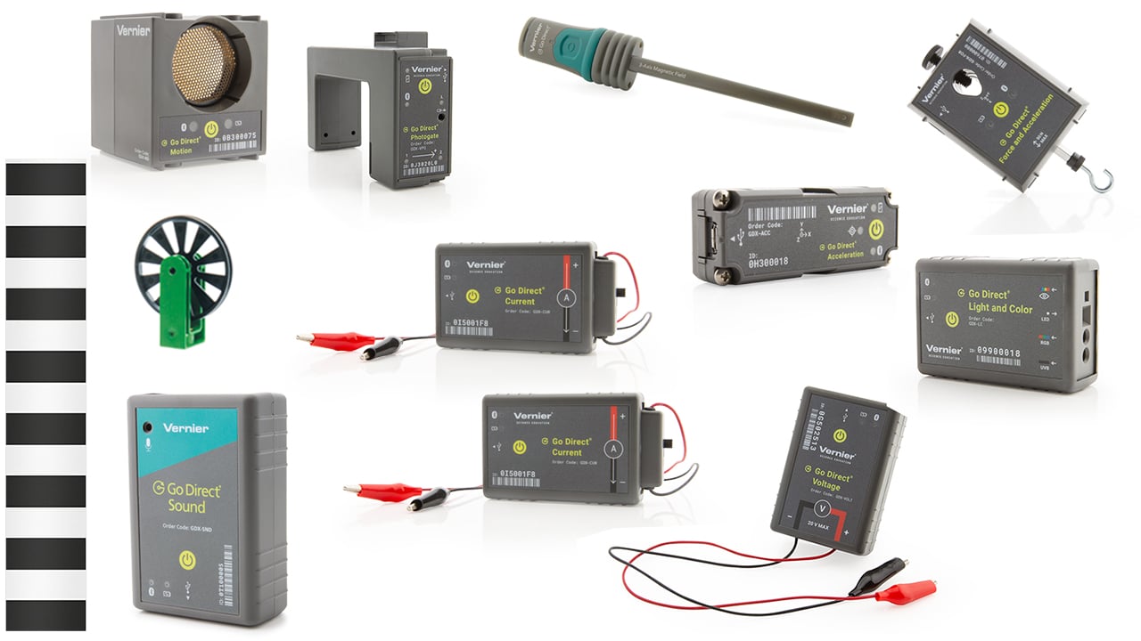 Paquete Physics Go Direct® Deluxe – GDP-PHY-DX con 9 sensores Vernier